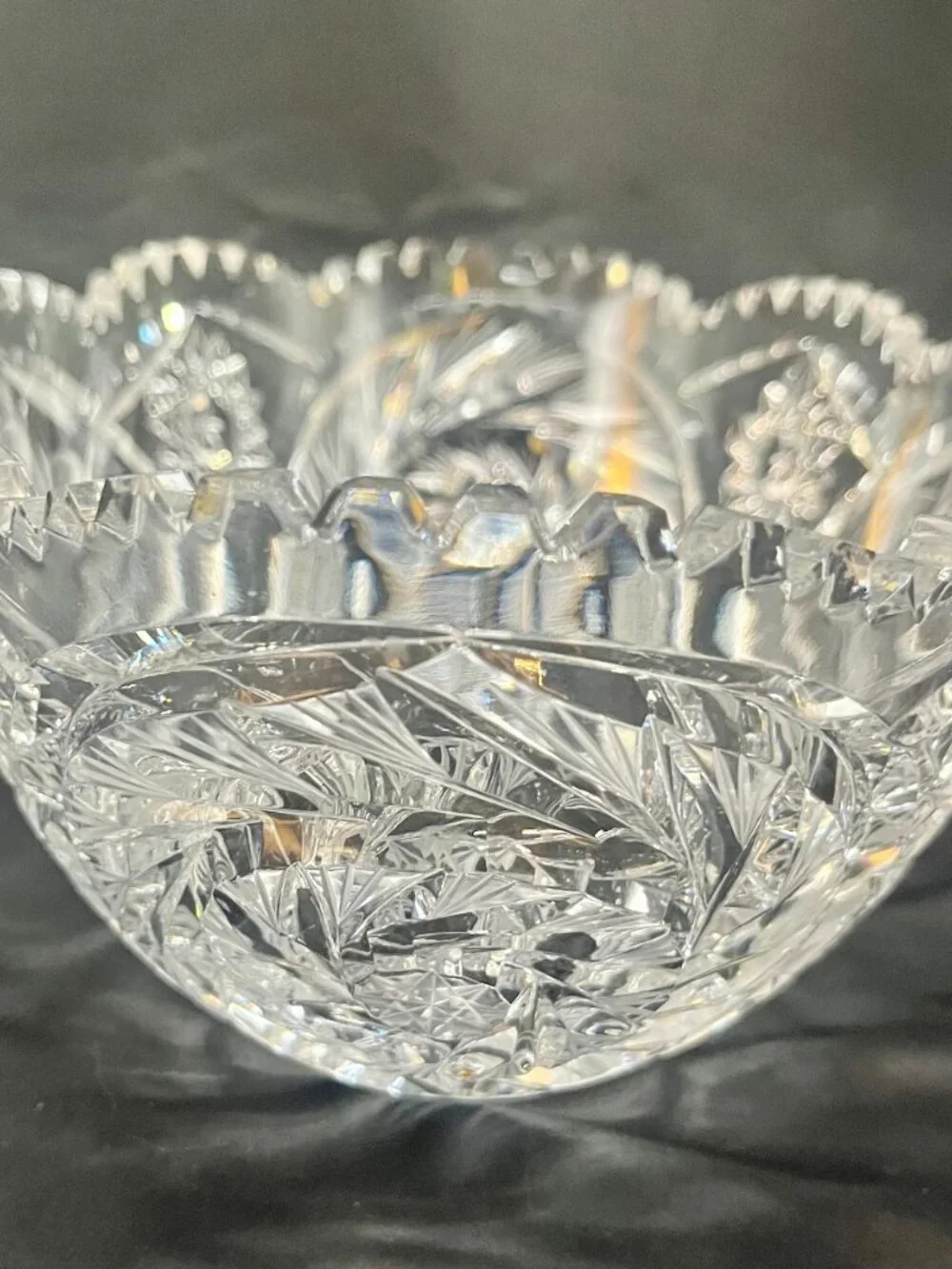 Antique American Brilliant Period Cut Crystal Fruit or Centerpiece Bowl